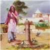 Image 2 : Pino (1939-2010), "The Water Fountain" Limited Edition Artist-Embellished Giclee on Canvas. Numbered