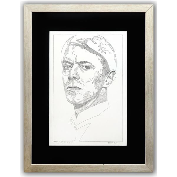 Guillaume Azoulay- Original Drawing on Paper "Portrait (Bowie)"