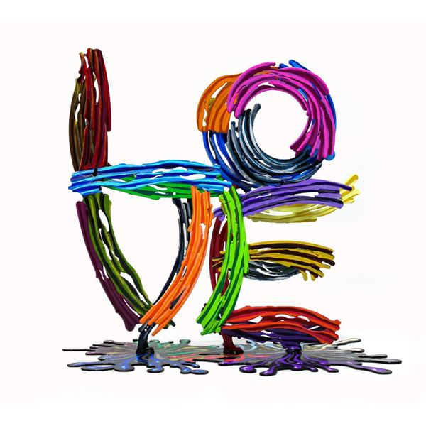 Patricia Govezensky- Original Painting on Cutout Steel "LOVE"