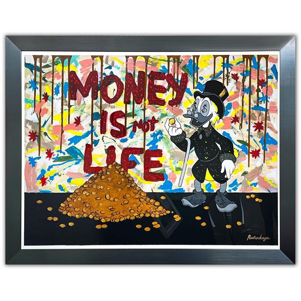 Nastya Rovenskaya- Original Mixed Media on Paper "Money is Life"