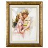 Image 1 : Pino (1939-2010), "The Kiss" Framed Original Oil Study on Board, Hand Signed with Certificate of Aut
