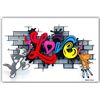 Image 1 : Shimon Mimoun- Layers of metal in a plasma cutting technique, hand painted  "LOVE"