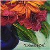 Image 2 : Yana Korobov, "Fragile Beauty" Original Acrylic Painting on Canvas, Hand Signed with Letter Authenti