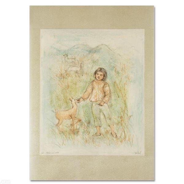 "The Forest Friend" Limited Edition Lithograph by Edna Hibel (1917-2014), Numbered and Hand Signed w