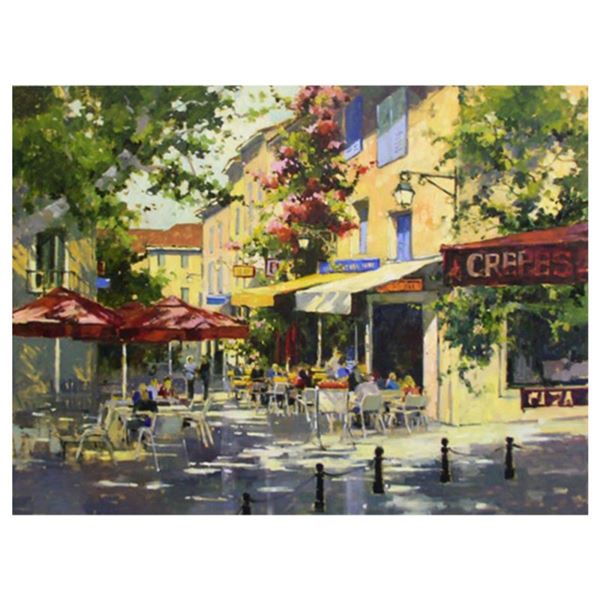 Marilyn Simandle, "Le Bistro" Limited Edition on Canvas, Numbered and Hand Signed with Letter of Aut