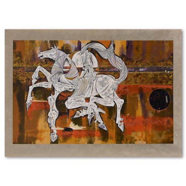 Lu Hong,  Equus  Limited Edition Serigraph on Rice Paper, Numbered and Hand Signed with Letter of Au