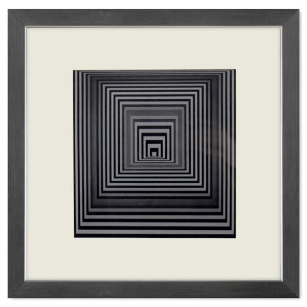 Victor Vasarely (1908-1997), "Vonal - 4 de la série Vonal" Framed 1971 Heliogravure Print with Lette