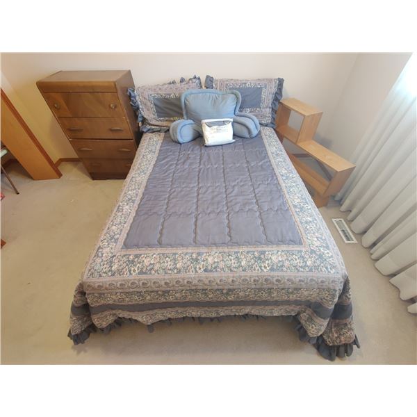 Four Drawer Dresser 42"h x 28"w x 15"d & Double Bed with Book Stand