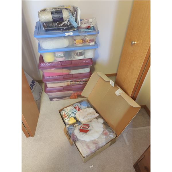 Knitting Supplies, Fabric & Craft Supplies (Five Totes)