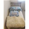 Image 2 : Computer Chair with Sheep Skin Rug & Single Bed