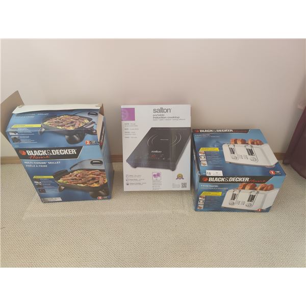 Salton Portable Induction Cooktop Black & Decker 4 Slice Toaster