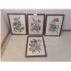 Image 1 : Water Color with Ink Floral Prints x4 13.5"w x 17.5"h