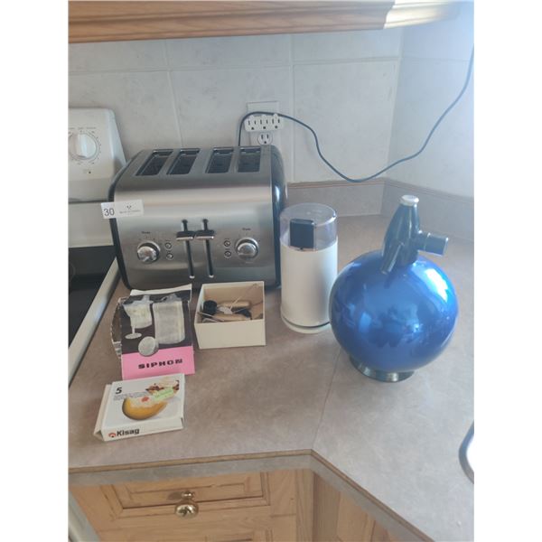 Coffee Grinder - 4 Slice Kitchenaid Toaster - Soda Siphon
