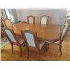 Image 1 : Dining Room Table (& Sleeve) 81"l x 42"w x 31"h with 6 Upholstered Chairs