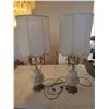 Image 1 : Vintage Ornate Table Lamps with Shades x2