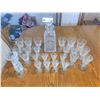 Image 1 : Crystal Sherry/Port Decanter with 24 Crystal Stemware & Crystal Vase