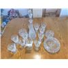 Image 1 : Versailles Crystal Wine Decanter with 11 Wine Glasses & 3 Crystal Bowls