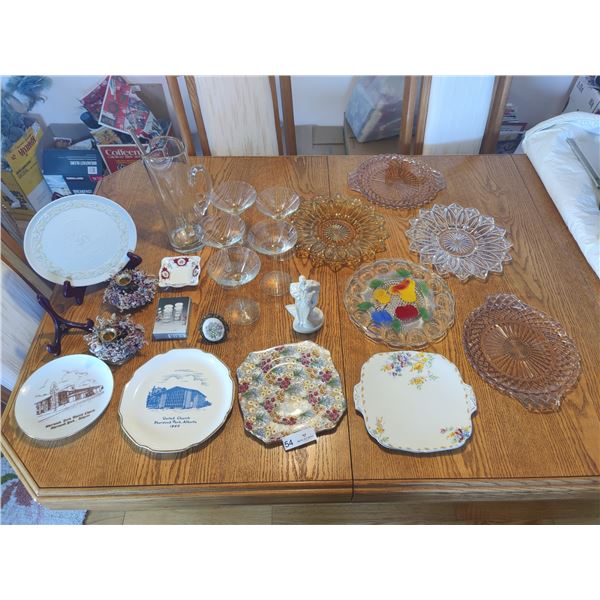 Martini Pitcher with 5 Martini Glasses - Decorative Plates - Candle Sticks - Anniversary Plate