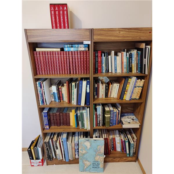 Book Shelves with Various Book Collection - Travel Books, Historical Books, Novels, Encyclopedias