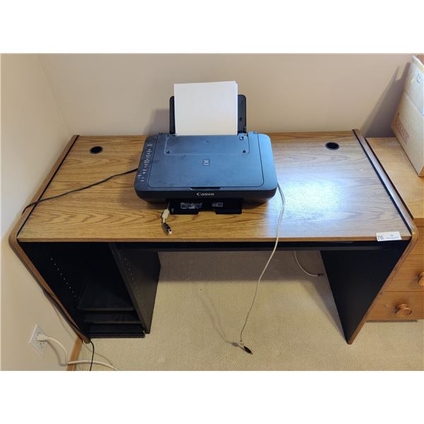 Computer Desk (48"w x 24"d x 29"h) with Canon Printer MG3029