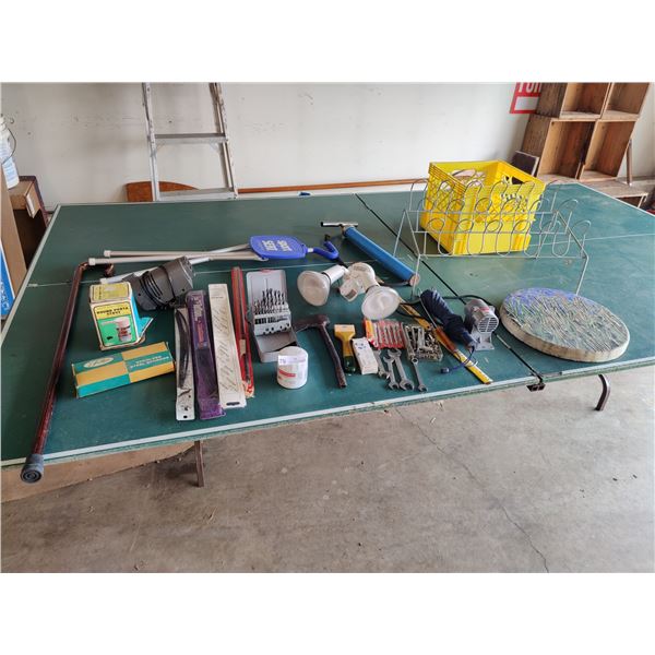 Milk Crate - Wrenches - Drill Bits - Steel Wool - Vintage Round Porta Stove - Lights - Sport Seat