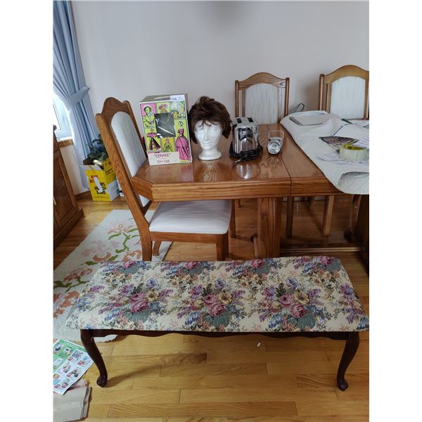 Porch Bench - Vintage Toaster (Untested) - "Lynne" by Tresslon Stretch Wig VH-42 #16 - Vintage Lamp