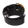Image 3 : Gucci Black Leather Gold Wide Double GG Logo Belt 70