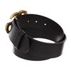 Image 4 : Gucci Black Leather Gold Wide Double GG Logo Belt 70