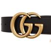 Image 7 : Gucci Black Leather Gold Wide Double GG Logo Belt 70