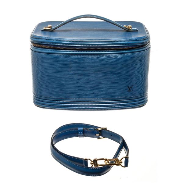 Louis Vuitton Blue Epi Leather Nice Vanity Case Shoulder Bag