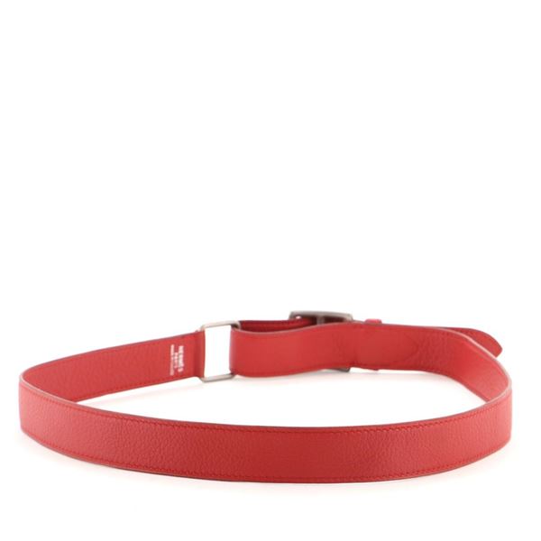 Hermes Buckle Belt Leather Medium Red