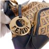 Image 8 : Fendi Tobacco Zucchino Canvas Leather Metal Round Logo Front Pocket Small Should