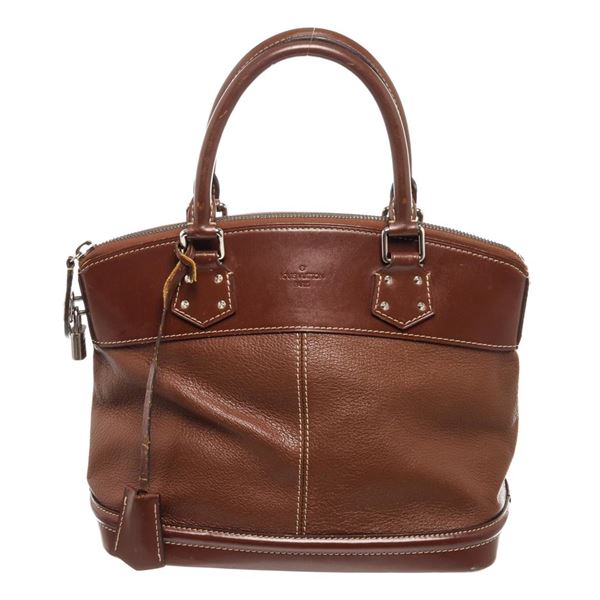 Louis Vuitton Brown Leather Lockit PM Tote Bag
