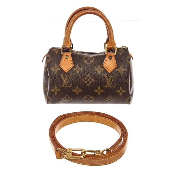 Louis Vuitton Monogram Canvas Leather Mini Speedy Bag