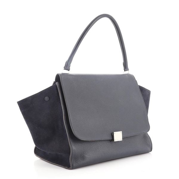 Celine Trapeze Bag Leather Large Blue