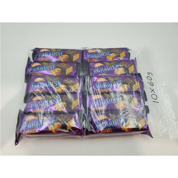 Paradise Chocolate Covered Wafer Snack - Caramel 10x60g