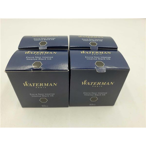 Waterman Refill Fountain Pen, Fountain Pen Ink  -Black Ink - 4x50 ml Bottle
