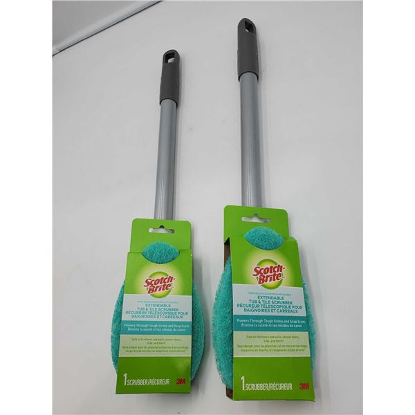 Scotch Brite Extendable Handle Tub & Tile Scrubber X2