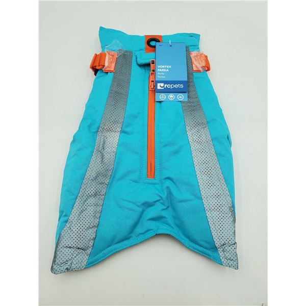 NEW RC Pets Blue/Orange/Reflective Silver Harness Style Pet Parka - Size 18"