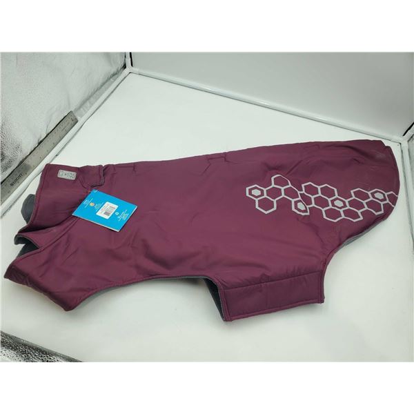 NEW RC Pets Fleece Lined Coat Burgundy/Reflective Silver - Size 30
