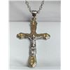 Image 2 : Cross Pendant two tone & chain Set
