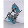 Image 3 : Blue Topaz Round Cut Solitaires Silver Earring set