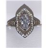Image 1 : Ladies Multi cluster ring with .65 Carat Marquis Cut Solitaire Stone size 7