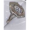 Image 3 : Ladies Multi cluster ring with .65 Carat Marquis Cut Solitaire Stone size 7