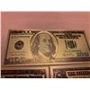 Image 3 : Complete Set of USA Gold Foil Commemorative Issued Certificate Bills includes $1, $2, $5, $10, $20, 