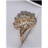 Image 1 : Ladies 10K Gold Diamond cluster Dress Ring .84 Carat Diamonds Appraisal included $6,100.00