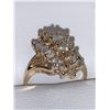 Image 3 : Ladies 10K Gold Diamond cluster Dress Ring .84 Carat Diamonds Appraisal included $6,100.00