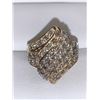 Image 1 : Ladies 14K Gold Ribbon design 2.60 Carat Diamond Cluster Ring Appraisal $2,100.00
