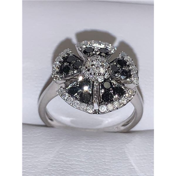 Ladies PinWheel Style 14K White Gold and 1.07 Carat Diamond Cluster Ring Appraised $6,300.00