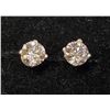 Image 1 : 14K White Gold Diamonds(0.86Ct,Si1-Si2,Light Brown) Stud Earrings (~weight 0.68g), Made in Canada, A